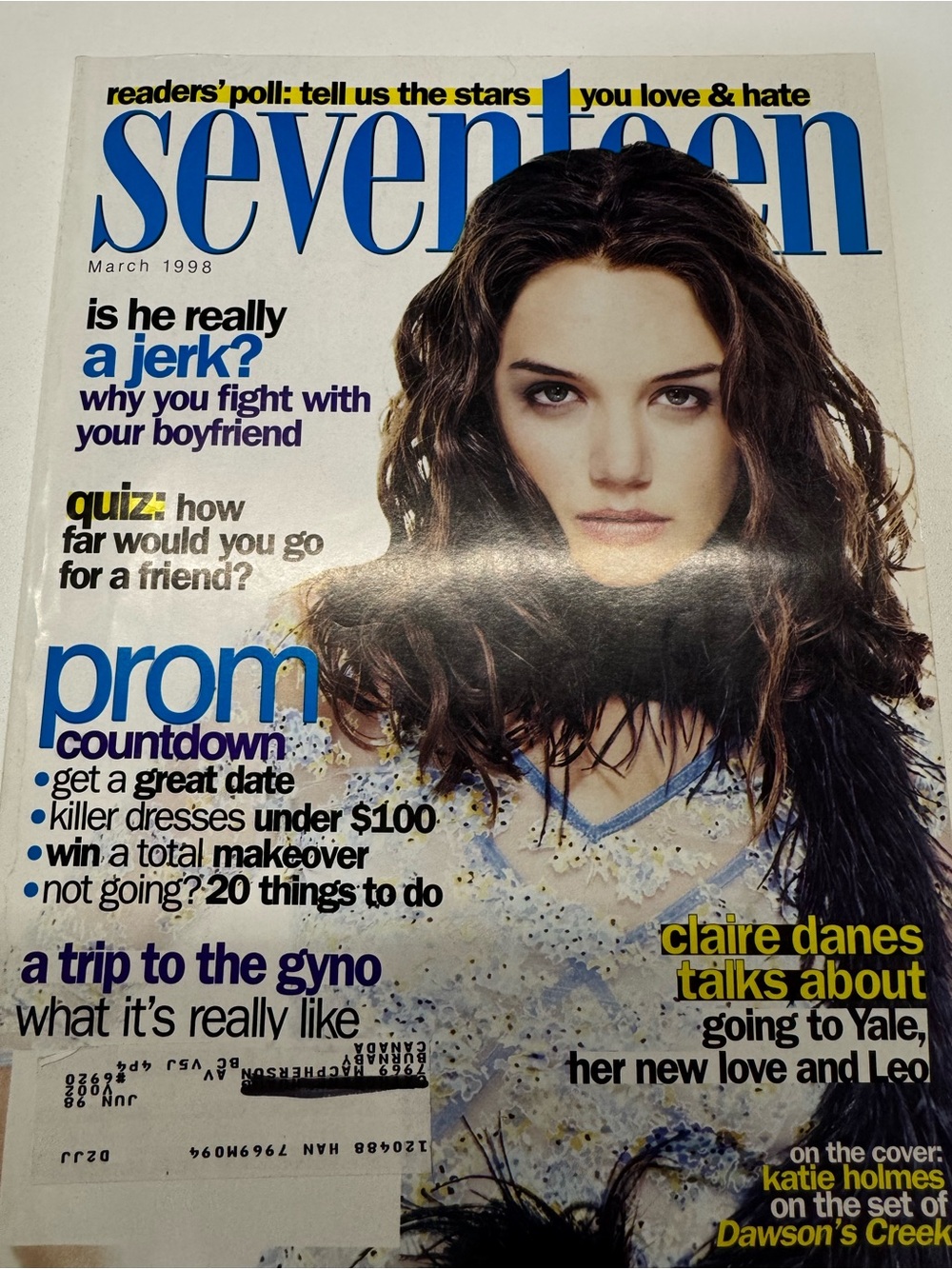 Seventeen 17 Teen Magazine March 1998 Katie Holmes